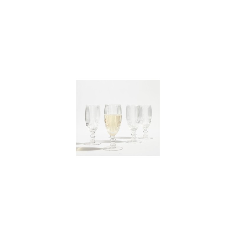 Set de copas para champán Rigato Glass de vidrio 4 piezas