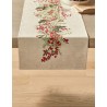 Camino de mesa navideño de algodón Holly Berry