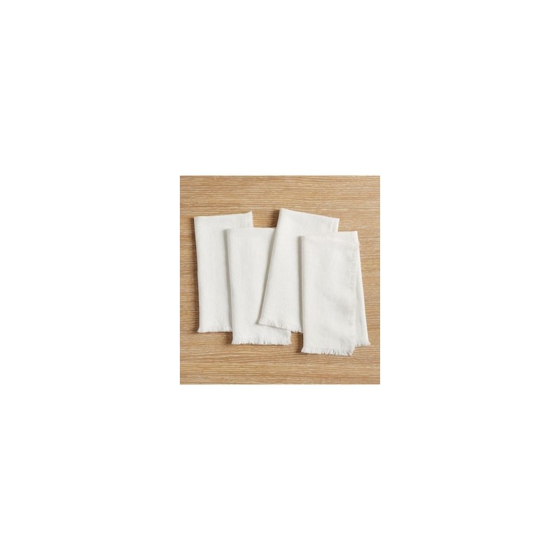Set de servilletas Frayed Oversized de lino 4 piezas