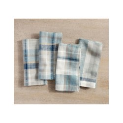 Set de servilletas Ventura Plaid de algodón 4 piezas