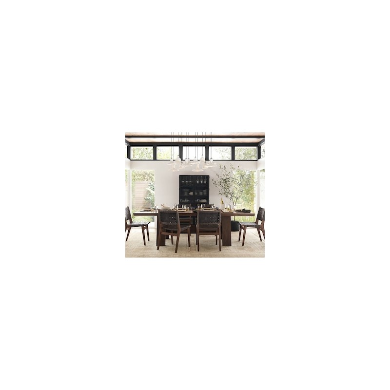 Silla Fenton de madera y piel