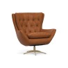 Sillón Wells estilo clásico renovado de piel