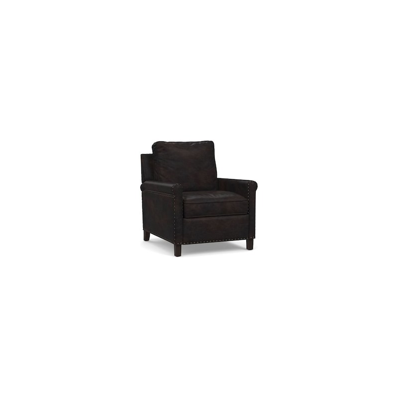 Sillón Tyler Roll Arm estilo contemporáneo de piel