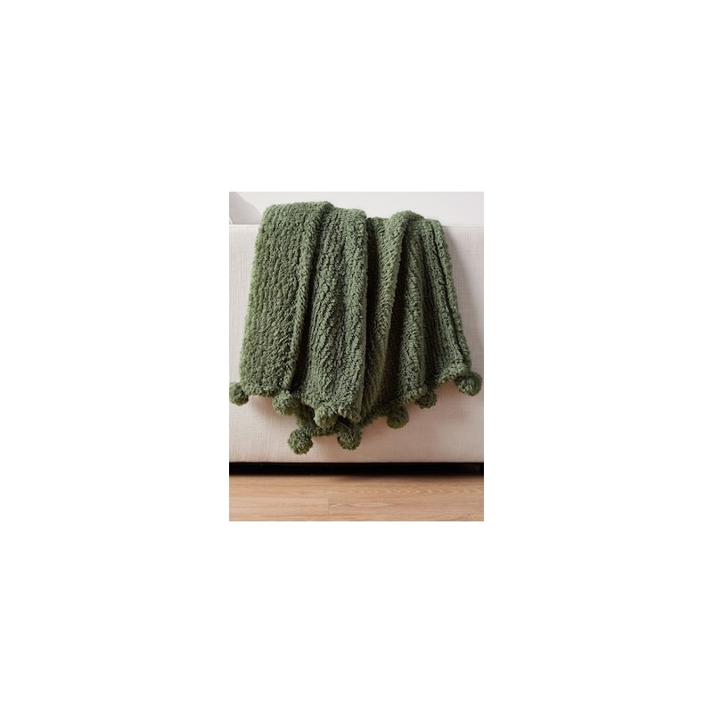 Frazada de tejido plano Cozy Pom Pom