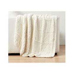 Frazada de tejido punto Chenille Windowpane