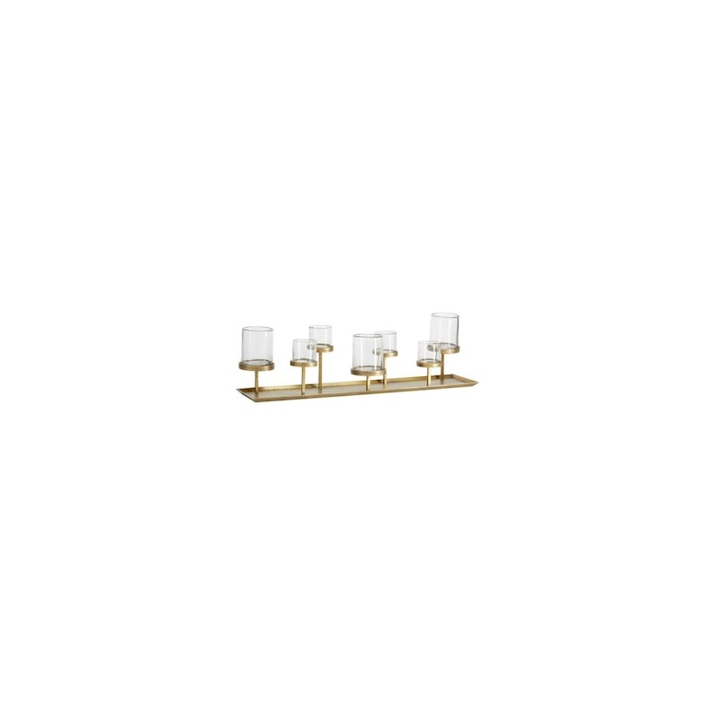 Portavela Draper Brass Pillar Centerpiece de acero