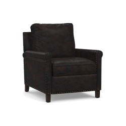 Sillón Tyler Roll Arm estilo contemporáneo de piel