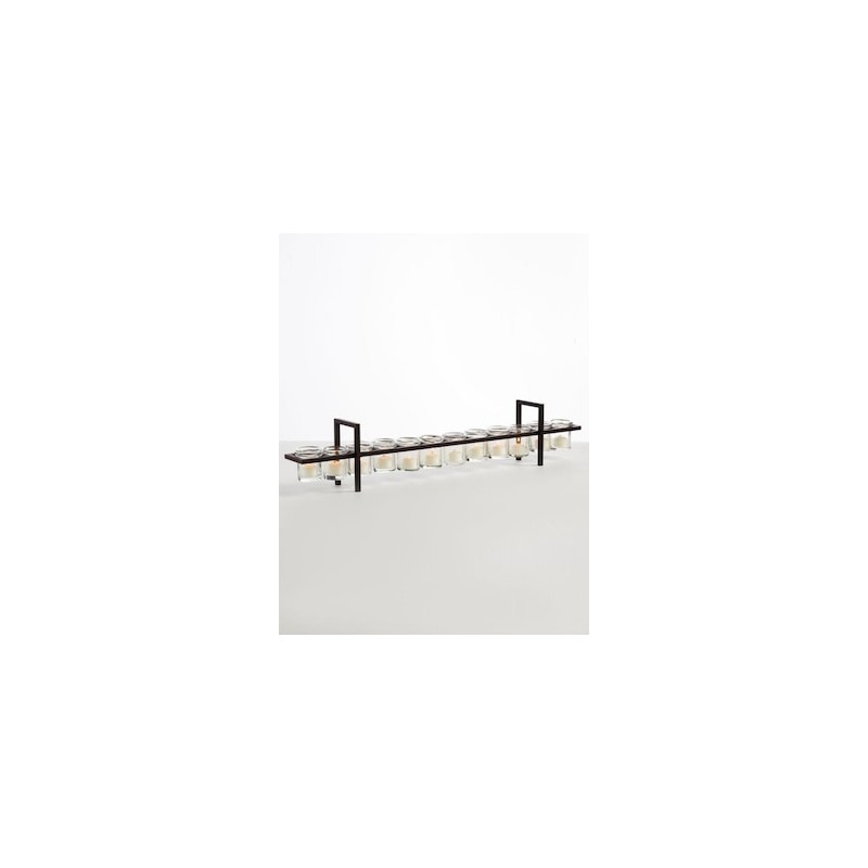 Portavela Hayes Floating de acero y vidrio