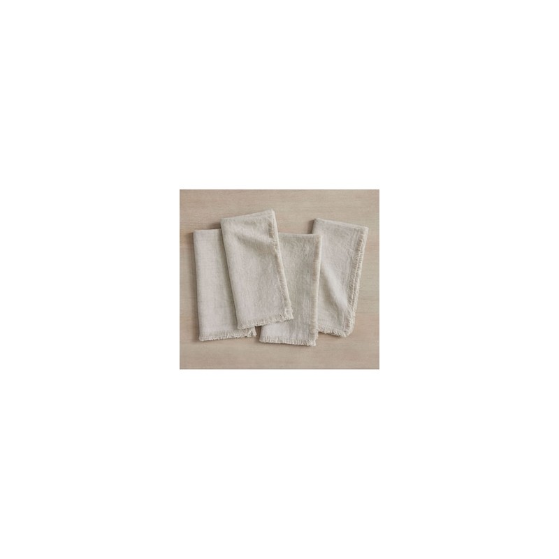 Set de servilletas Frayed de lino 4 piezas
