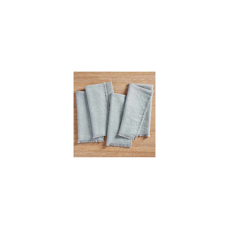Set de servilletas Frayed Oversized de lino 4 piezas