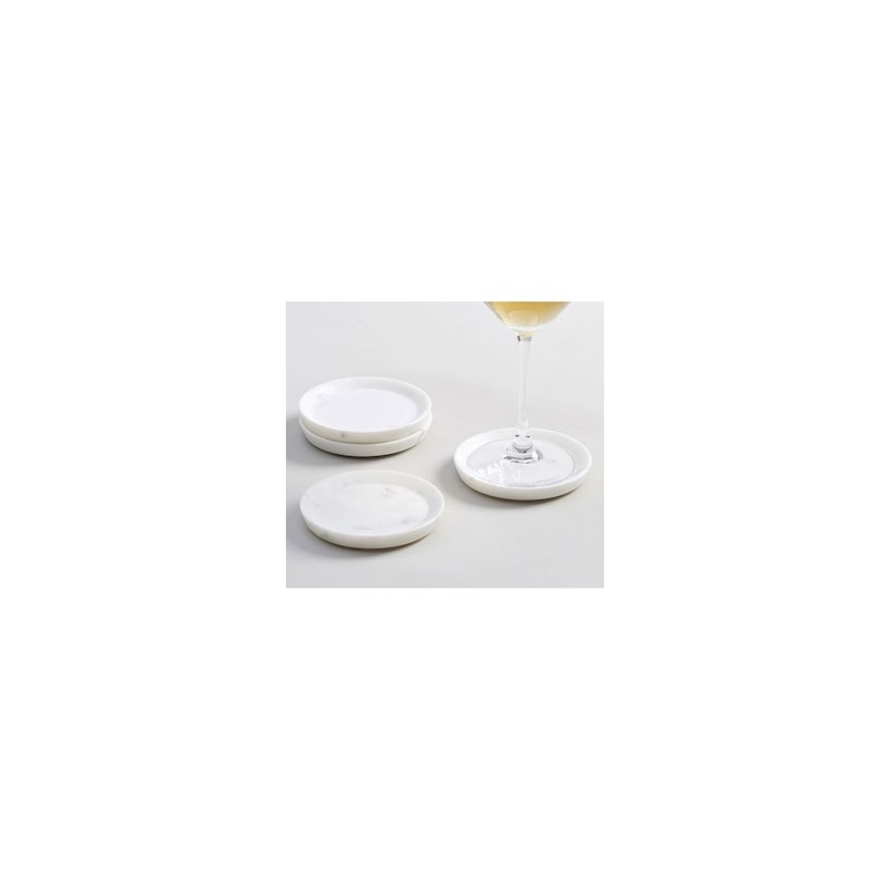 Set de portavasos White Marble Coaster de mármol 4 piezas