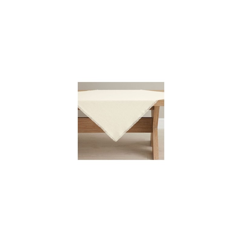 Mantel cuadrado de lino Frayed Linen