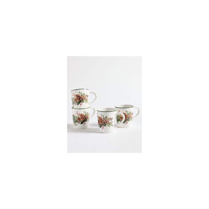 Set de tazas americana Holly Berry 4 piezas